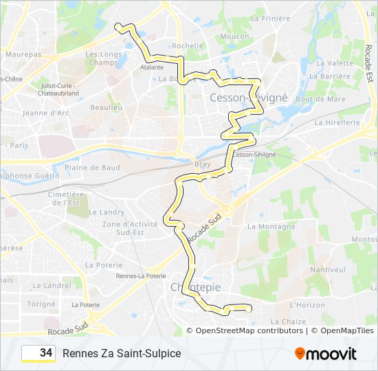 Mapa de 34 de autobús