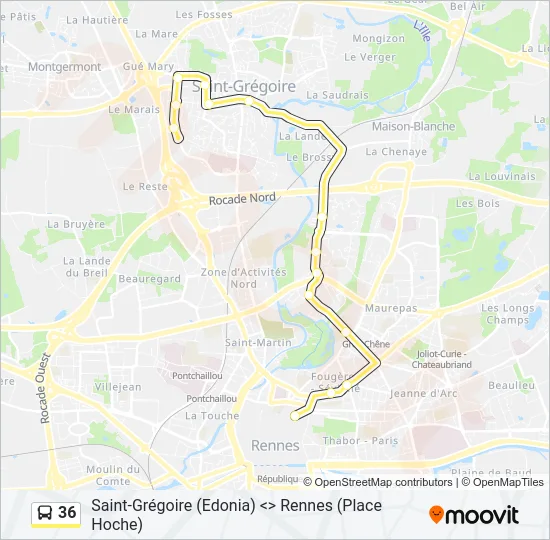 36 Bus Line Map