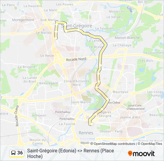 36 Bus Line Map