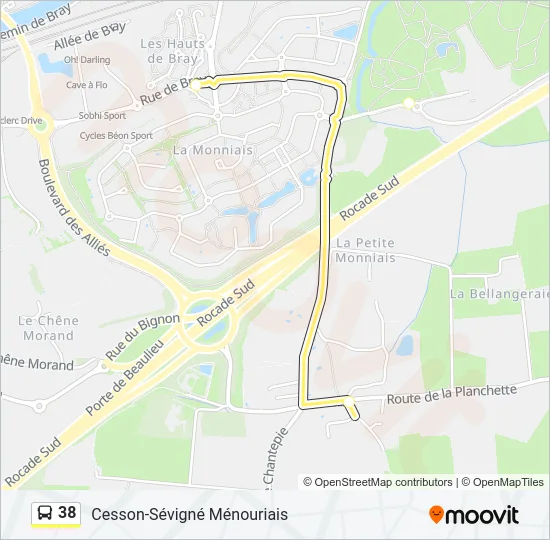 38 Bus Line Map