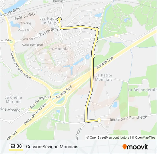 38 Bus Line Map