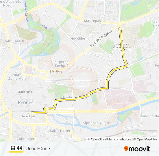 44 Bus Line Map
