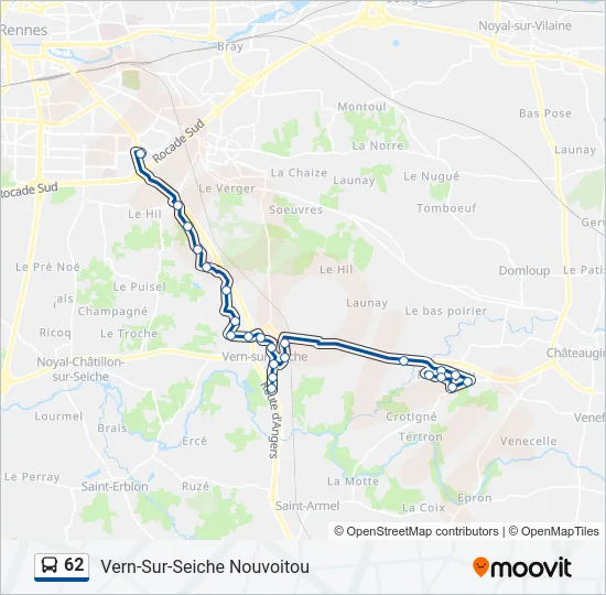 62 Bus Line Map