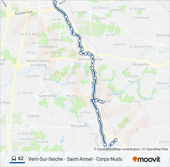62 Bus Line Map