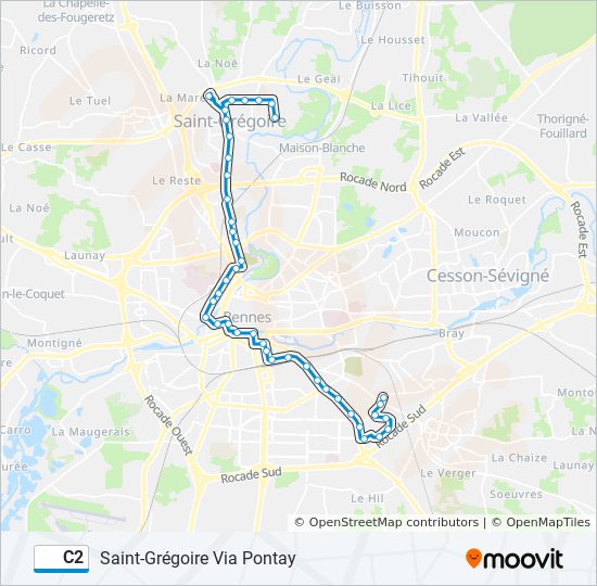 C2 bus Line Map