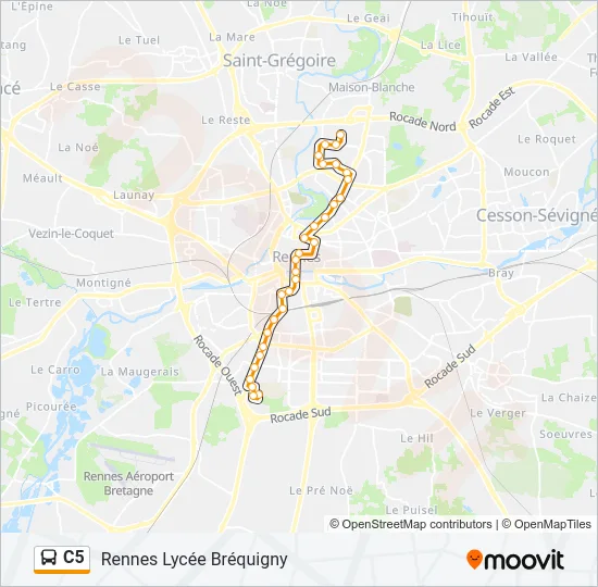 C5 Bus Line Map