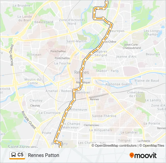 C5 Bus Line Map