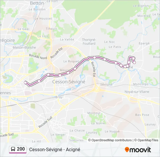 200 Bus Line Map