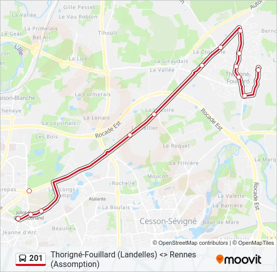 201 Bus Line Map