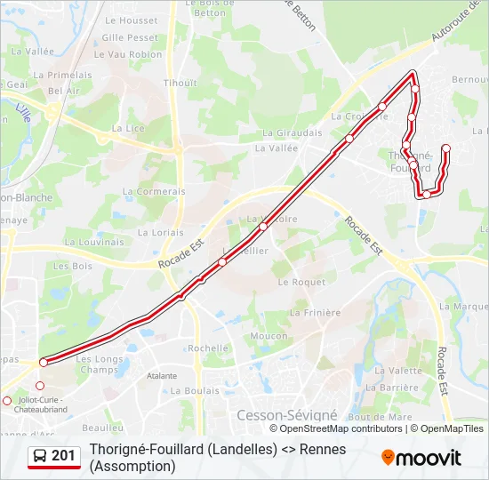 201 Bus Line Map