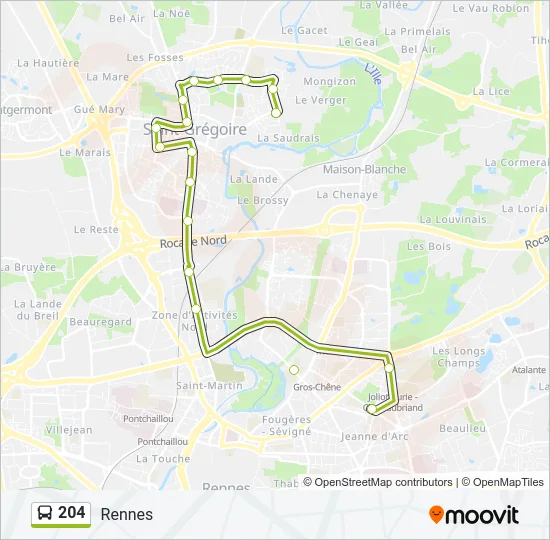 204 Bus Line Map