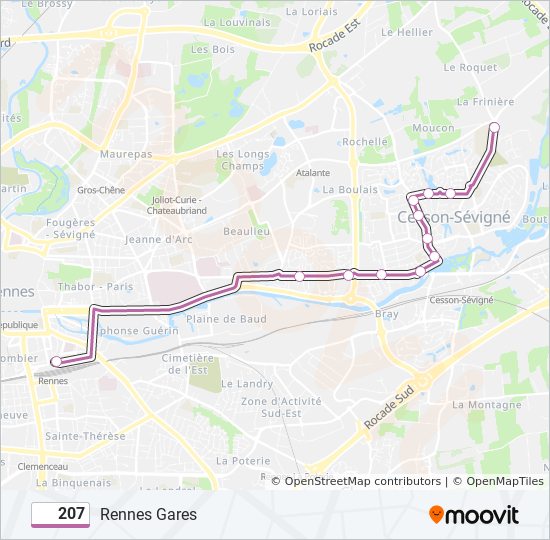 207 bus Line Map