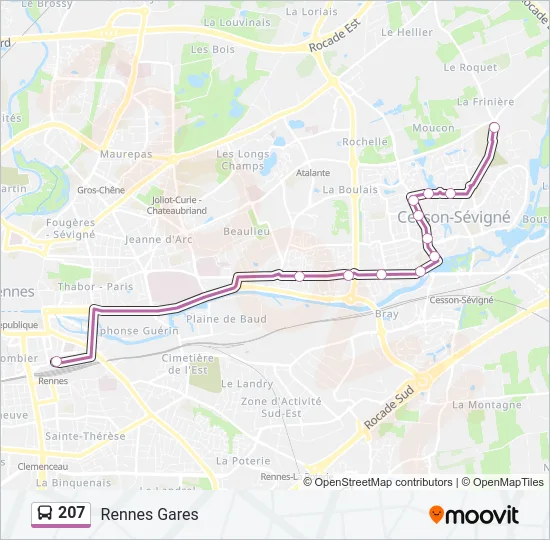 207 Bus Line Map