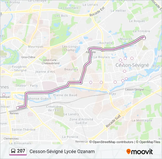 207 Bus Line Map