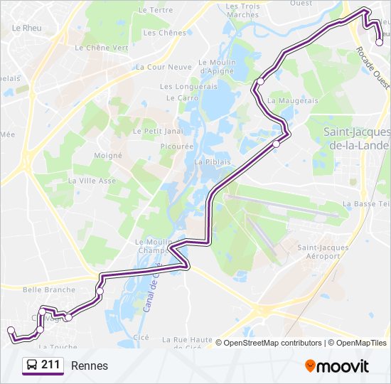 Mapa de 211 de autobús