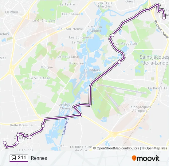 211 Bus Line Map