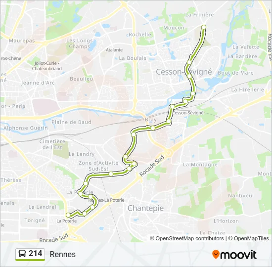 214 Bus Line Map