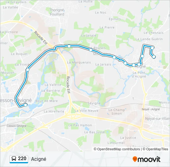 220 Bus Line Map