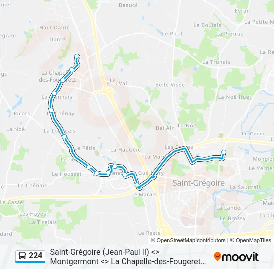 224 Bus Line Map