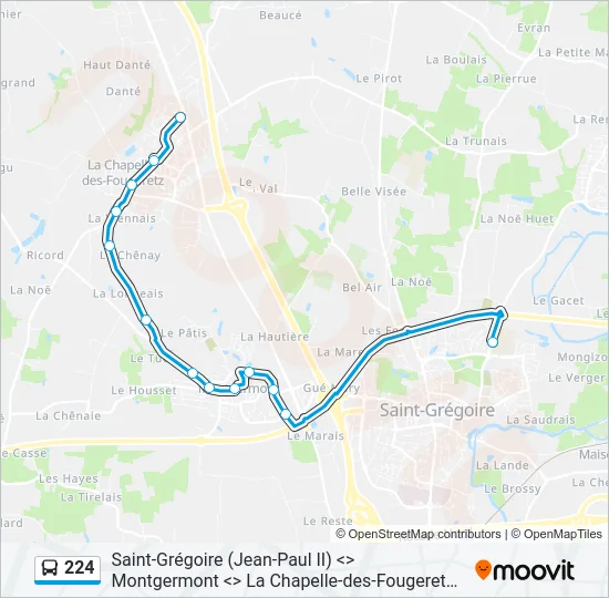 224 Bus Line Map