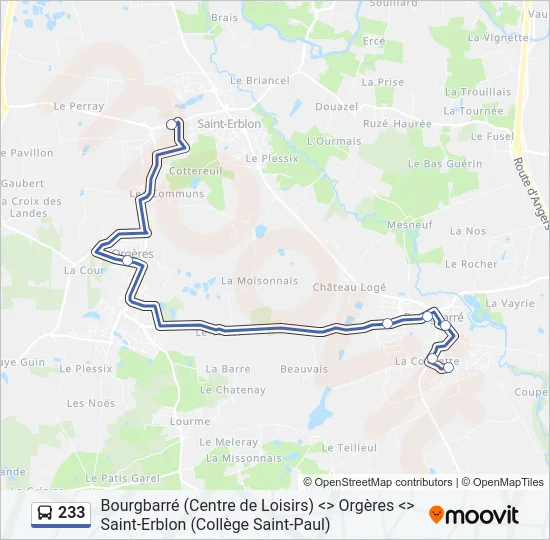 233 Bus Line Map