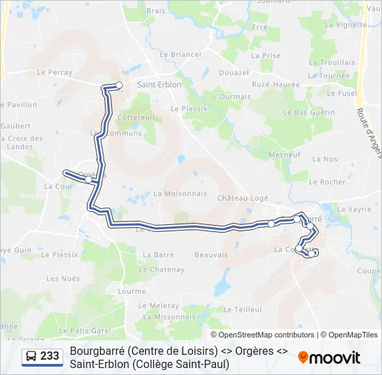 233 Bus Line Map