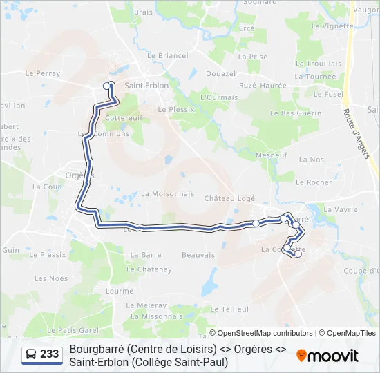 233 Bus Line Map