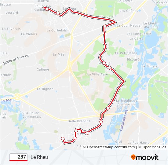 Mapa de 237 de autobús