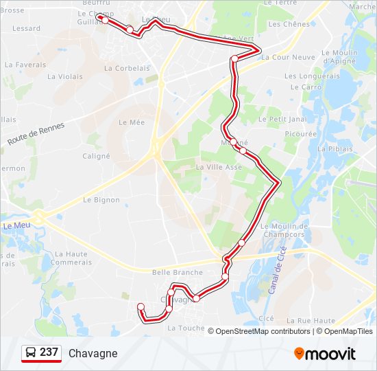 237 bus Line Map