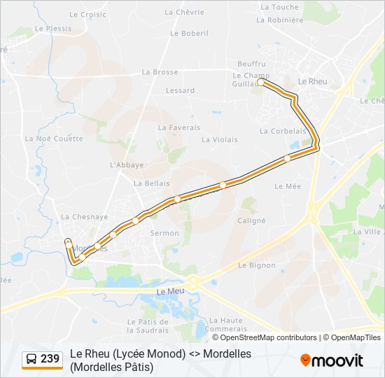 239 bus Line Map