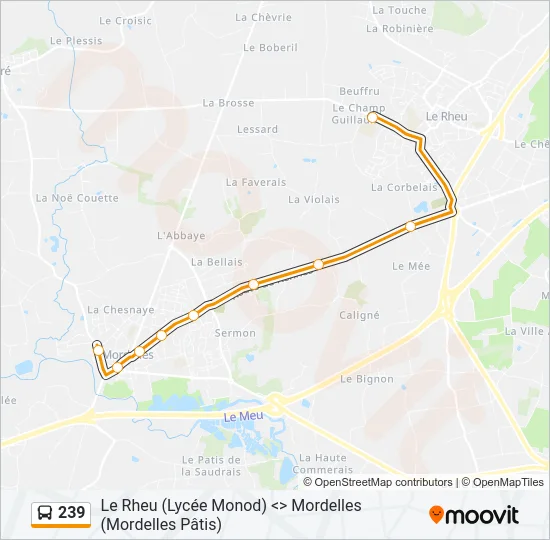 239 Bus Line Map