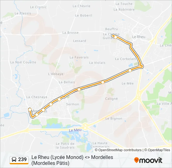 239 Bus Line Map