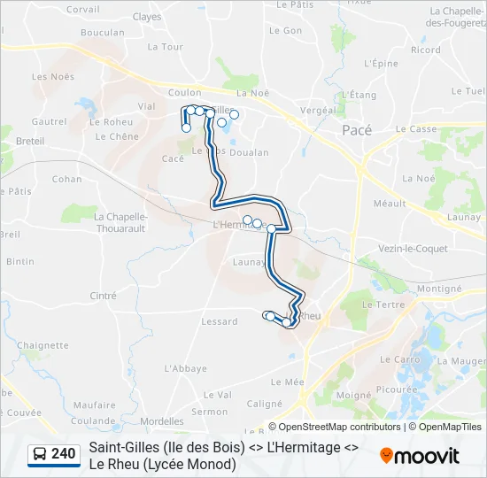 240 Bus Line Map