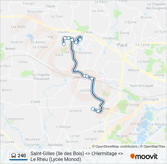 240 Bus Line Map