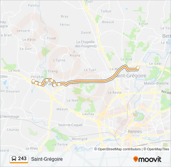 243 Bus Line Map