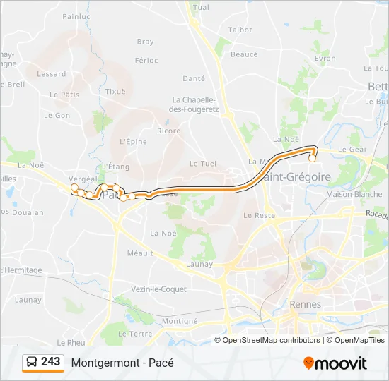 243 Bus Line Map