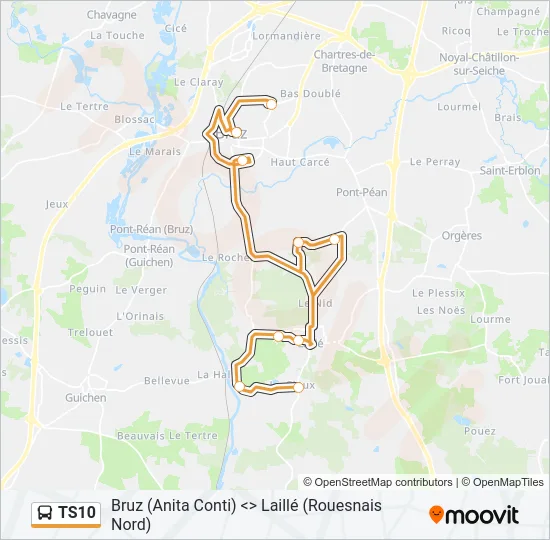 TS10 Bus Line Map