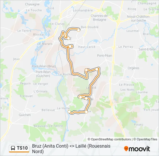 TS10 Bus Line Map