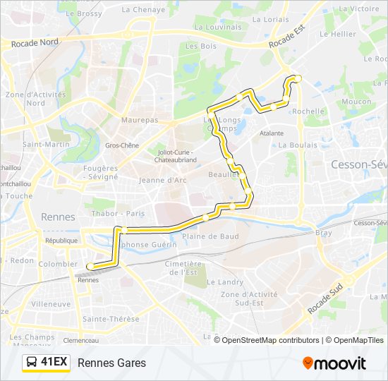 Mapa de 41EX de autobús