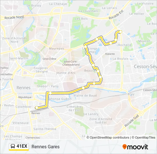 41EX Bus Line Map