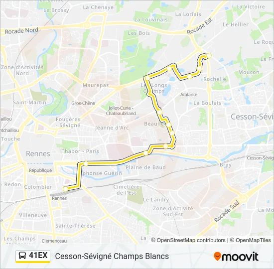 41EX Bus Line Map