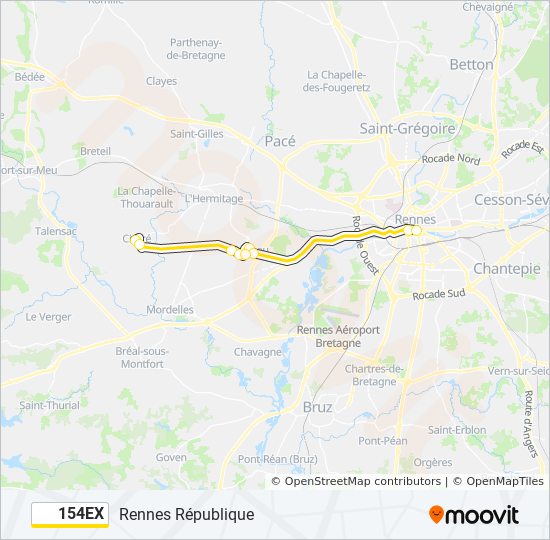 Mapa de 154EX de autobús