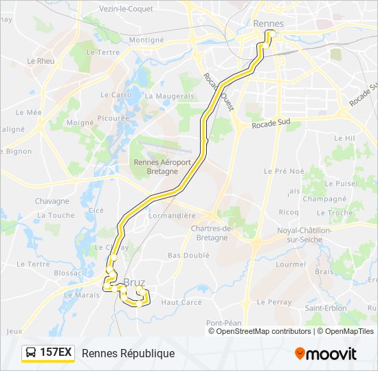 157EX bus Line Map