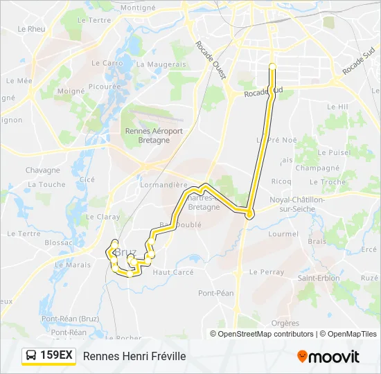 159EX Bus Line Map