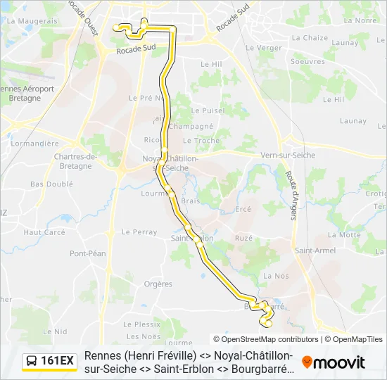 161EX Bus Line Map