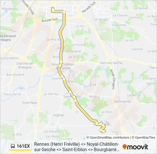 161EX Bus Line Map