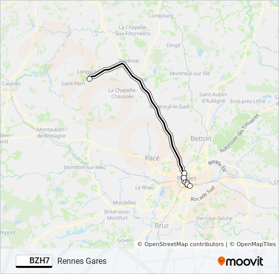 Mapa de BZH7 de autobús