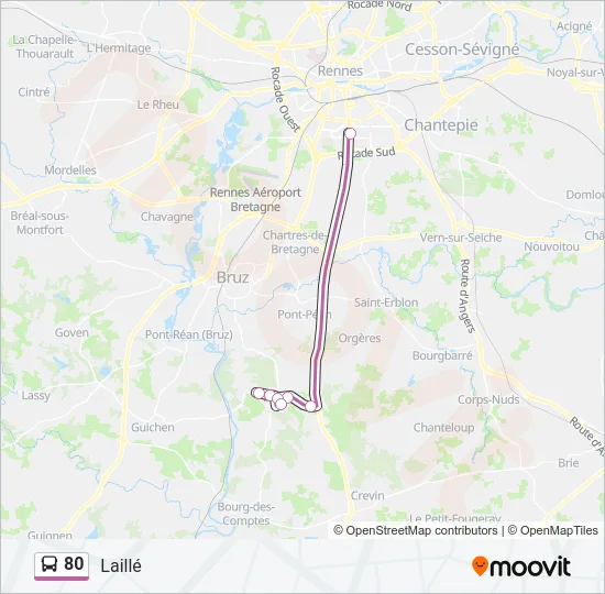 80 Bus Line Map