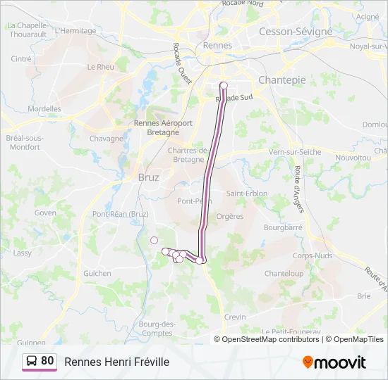80 Bus Line Map