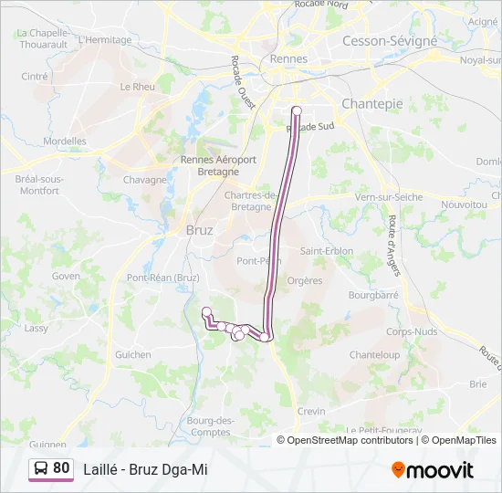 80 Bus Line Map
